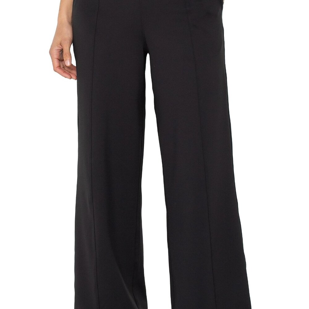 LIVERPOOL WIDE LEG TECH PANT Size XSXS / BLACK